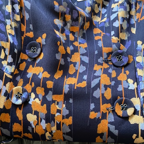 Reiss Esmerelda Printed Wrap Front Dress, Navy - Picture 7 of 8